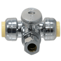 1/2 Push-to-Connect x 1/2 Push-to-Connect x 3/8 OD Compression Tee Valve