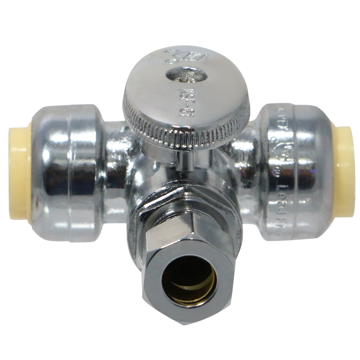 1/2 Push-to-Connect x 1/2 Push-to-Connect x 3/8 OD Compression Tee Valve