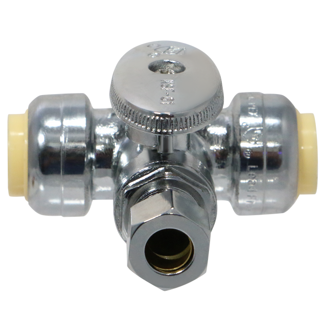 1/2 Push-to-Connect x 1/2 Push-to-Connect x 3/8 OD Compression Tee Valve