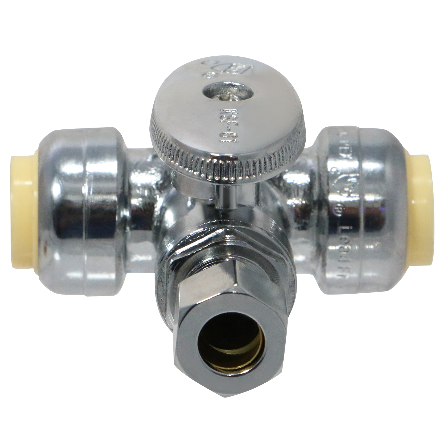 1/2 Push x 1/2 Push x 3/8 OD Compression Tee Valve Measuring 1/2 Push x 1/2 Push x 3/8 OD Compression Specifically Push Fit OD Compression Valve