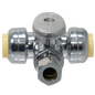 1/2 Push x 1/2 Push x 3/8 OD Compression Tee Valve Measuring 1/2 Push x 1/2 Push x 3/8 OD Compression Specifically Push Fit OD Compression Valve