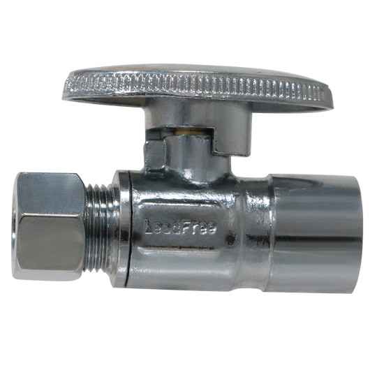 3/8 Inch OD Compression x 1/2 Inch Sweat Straight Valve