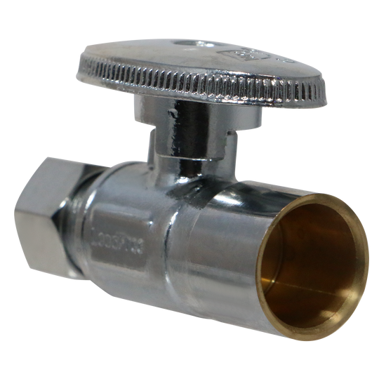 3/8 Inch OD Compression x 1/2 Inch Sweat Straight Valve