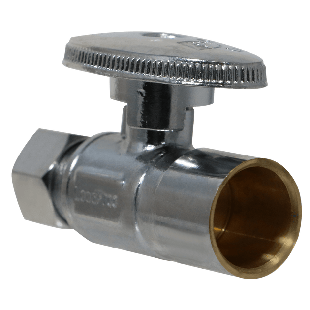 3/8 Inch OD Compression x 1/2 Inch Sweat Straight Valve