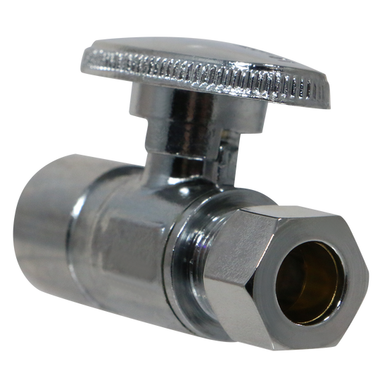3/8 Inch OD Compression x 1/2 Inch Sweat Straight Valve