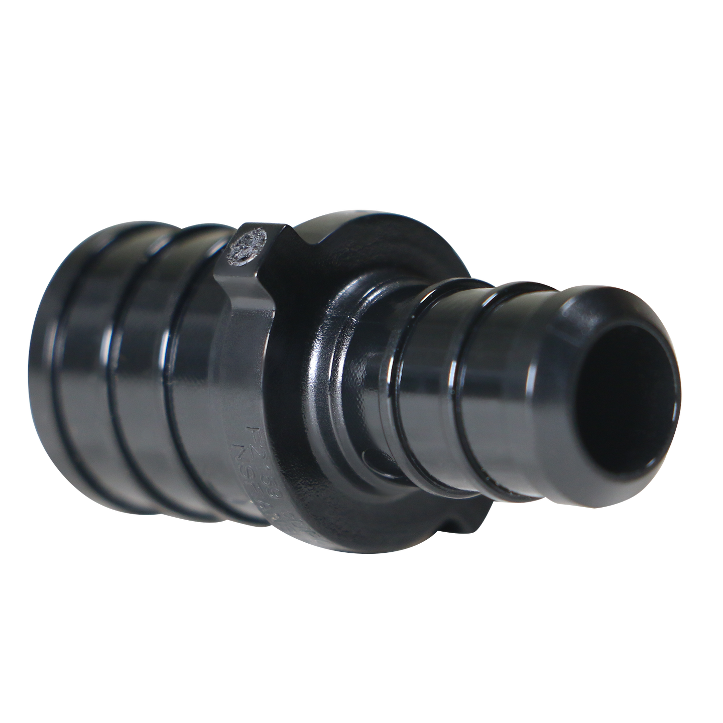 1/2 inch x 3/4 inch PEX-B Barb Crimp Poly Coupling