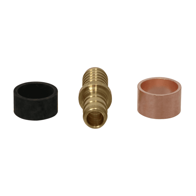 3/8 Inch PEX-B Barb x 3/8 Inch PB (polybutylene) Slicing coupling with ring