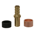 3/8 Inch PEX-B Barb x 3/8 Inch PB (polybutylene) Slicing coupling with ring