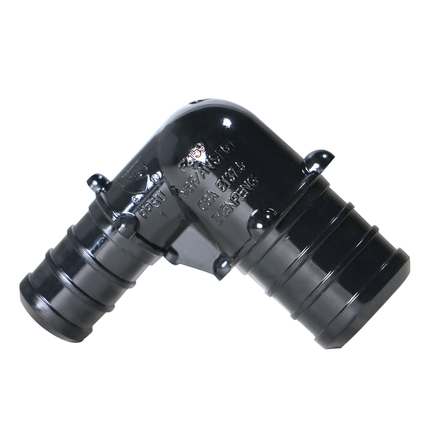 3/4 Inch X 1/2 Inch PEX-B Barb Crimp Poly Alloy Elbow