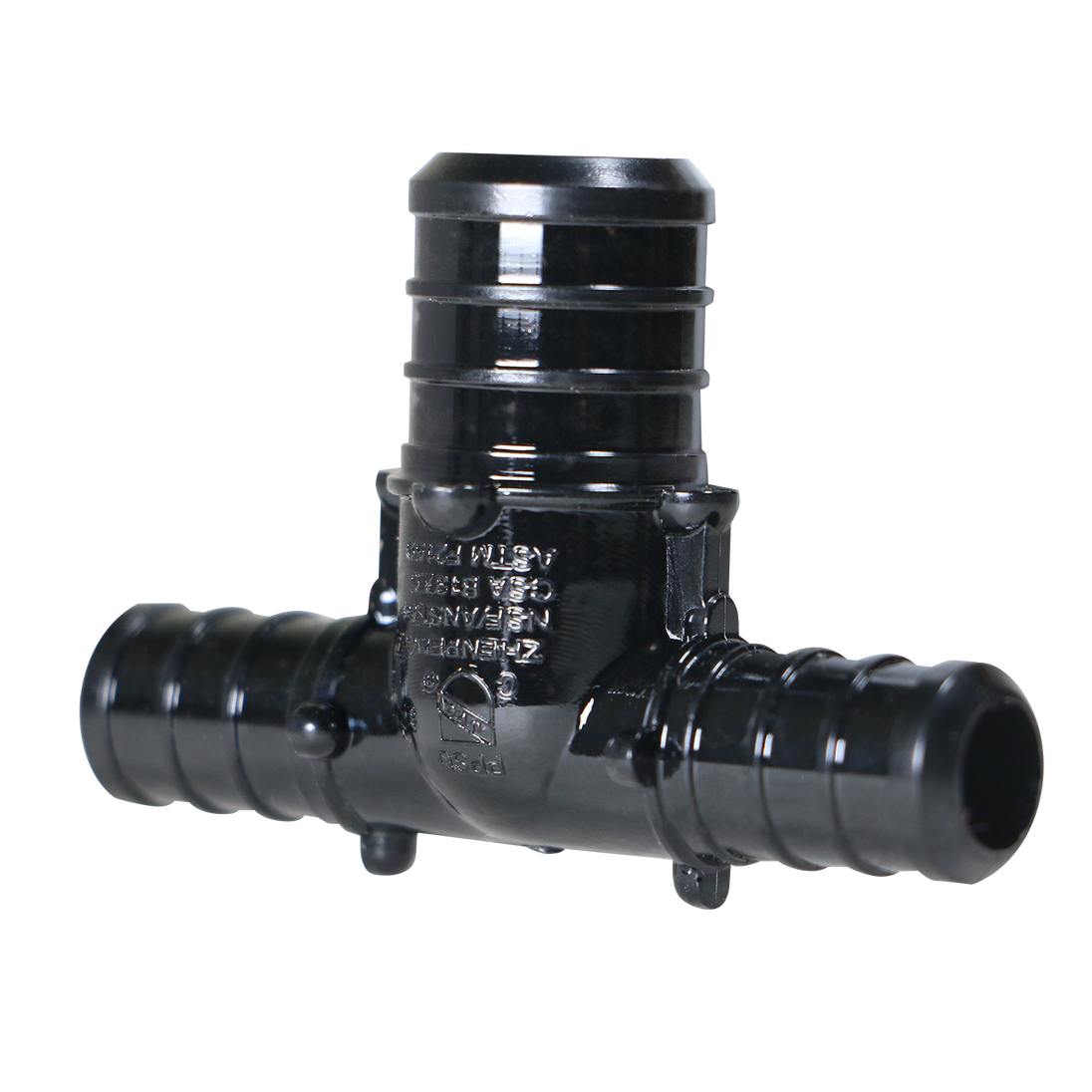 1/2 Inch X 1/2 Inch X 3/4 Inch PEX-B Barb Crimp Poly Alloy Tee