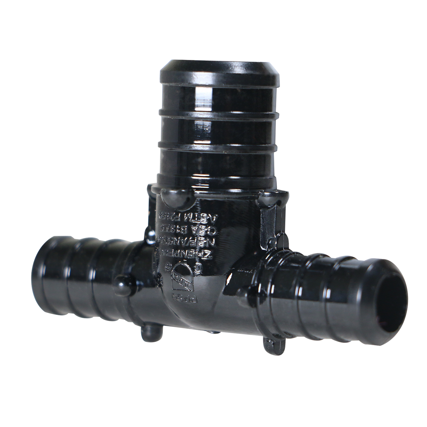 1/2 Inch X 1/2 Inch X 3/4 Inch PEX-B Barb Crimp Poly Alloy Tee