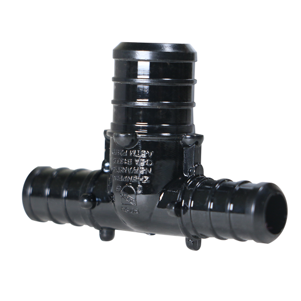 1/2 Inch X 1/2 Inch X 3/4 Inch PEX-B Barb Crimp Poly Alloy Tee