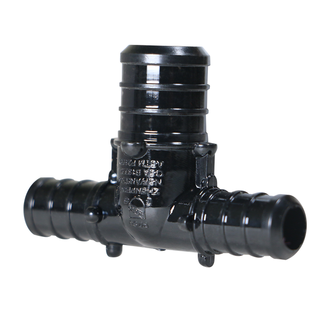 1/2 Inch X 1/2 Inch X 3/4 Inch PEX-B Barb Crimp Poly Alloy Tee