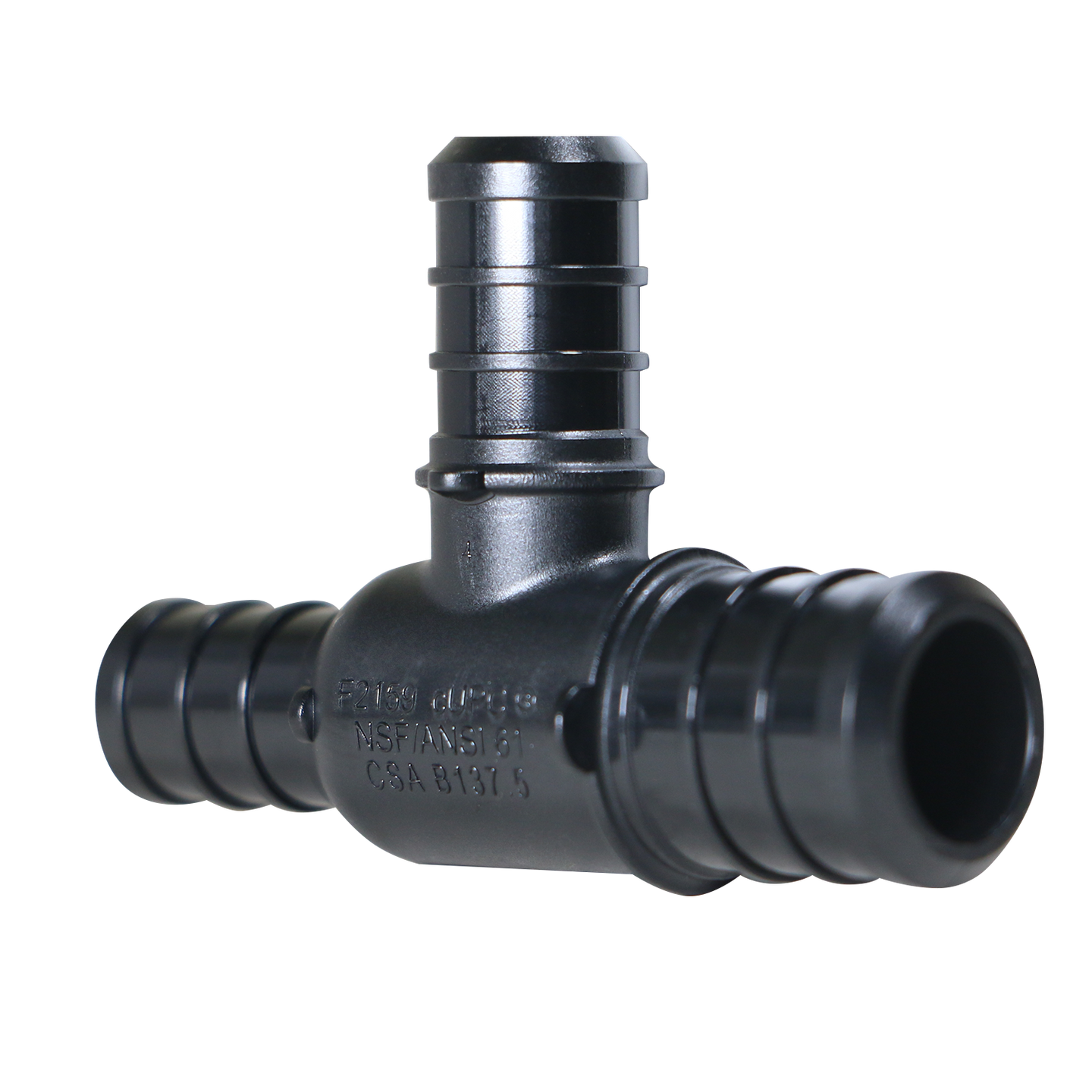 3/4 Inch X 1/2 Inch X 1/2 Inch PEX-B Barb Crimp Poly Alloy Tee