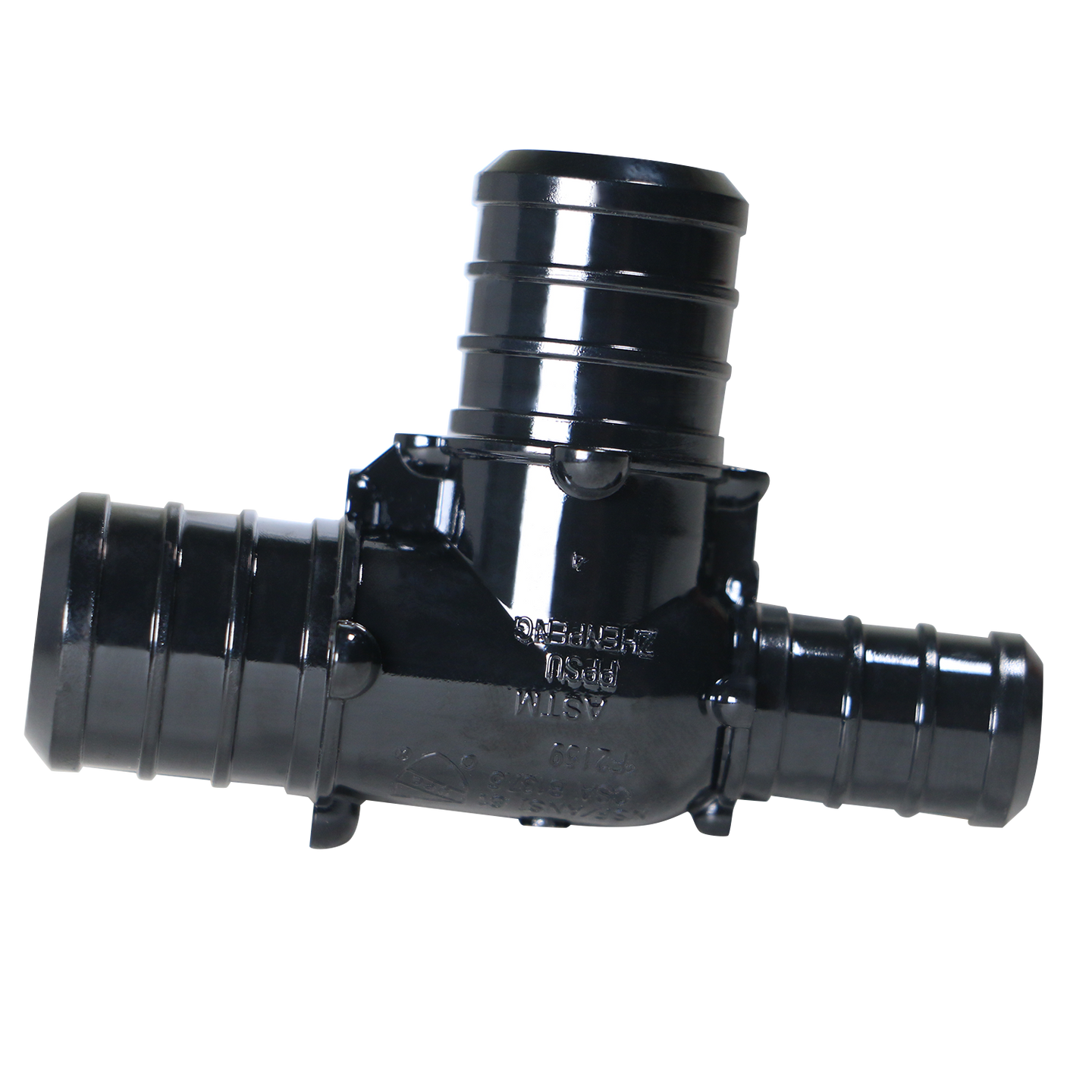 3/4 Inch X 1/2 Inch X 3/4 Inch PEX-B Barb Crimp Poly Alloy Tee