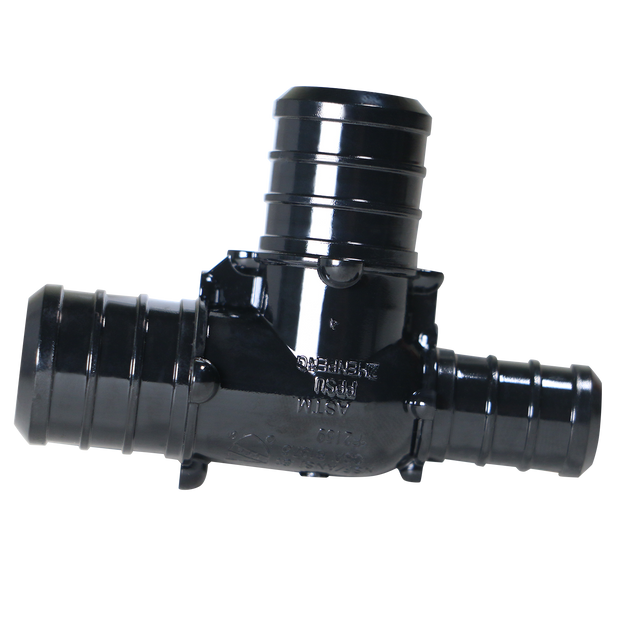 3/4 Inch X 1/2 Inch X 3/4 Inch PEX-B Barb Crimp Poly Alloy Tee