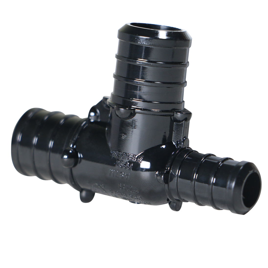 3/4 Inch X 1/2 Inch X 3/4 Inch PEX-B Barb Crimp Poly Alloy Tee