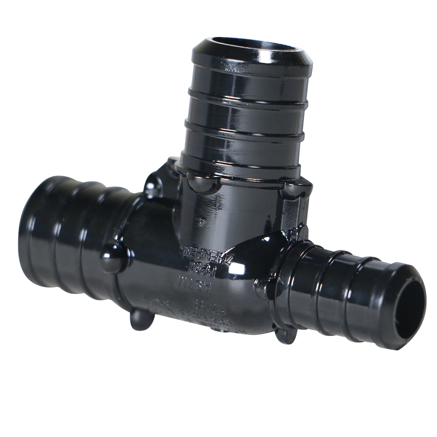 3/4 Inch X 1/2 Inch X 3/4 Inch PEX-B Barb Crimp Poly Alloy Tee