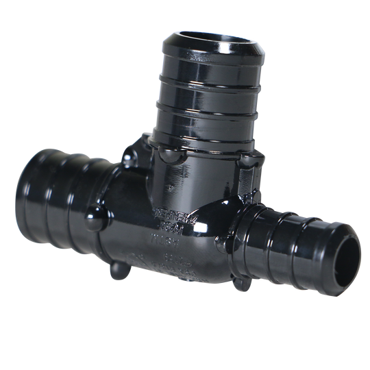 3/4 Inch X 1/2 Inch X 3/4 Inch PEX-B Barb Crimp Poly Alloy Tee