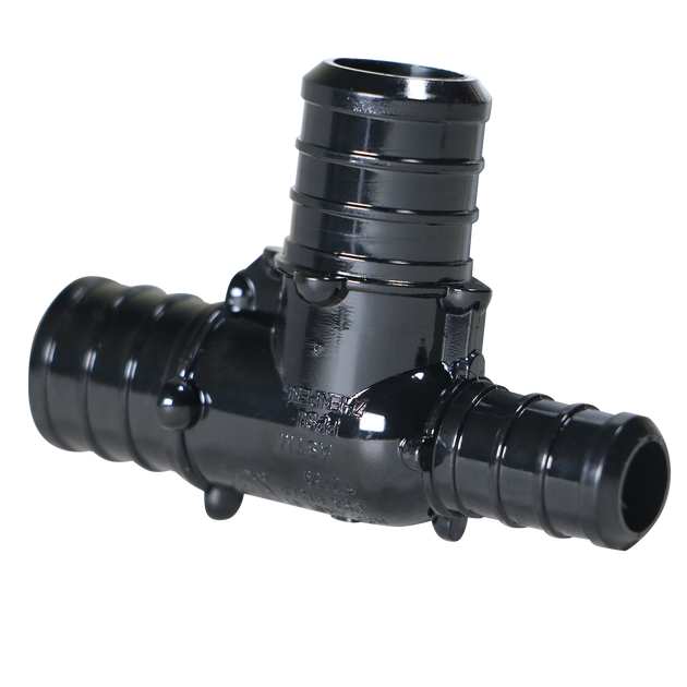 3/4 Inch X 1/2 Inch X 3/4 Inch PEX-B Barb Crimp Poly Alloy Tee