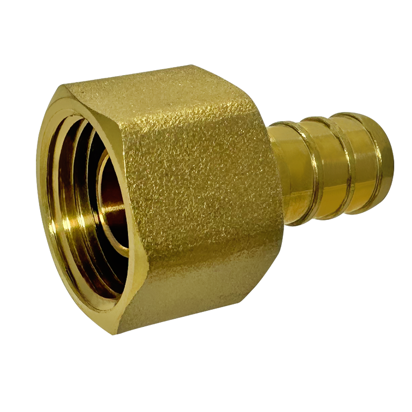 1/2 inch PEX-B Barb x 1/2 inch Female Swivel Adapter, Brass