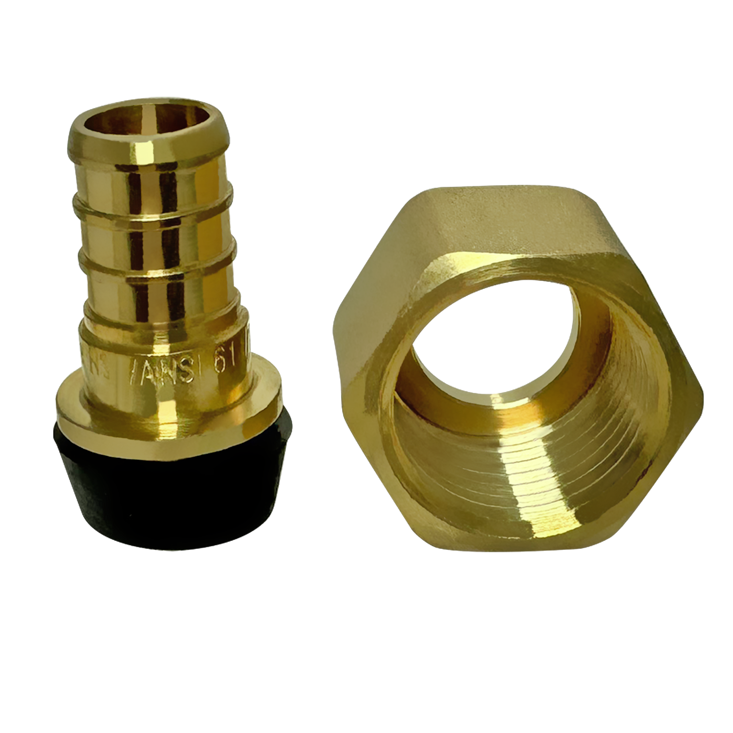 1/2 inch Pex x 1/2 inch Female Swivel Adapter Brass Measuring QTY 100 Specifically Pex Barb Crimp FNPT