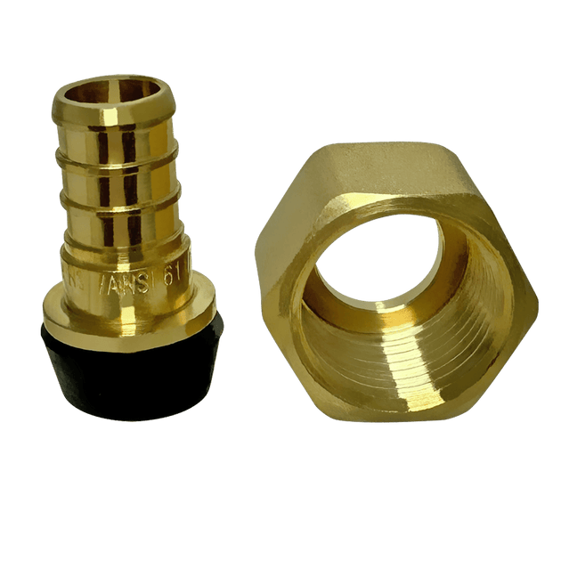 1/2 inch PEX-B Barb x 1/2 inch Female Swivel Adapter, Brass