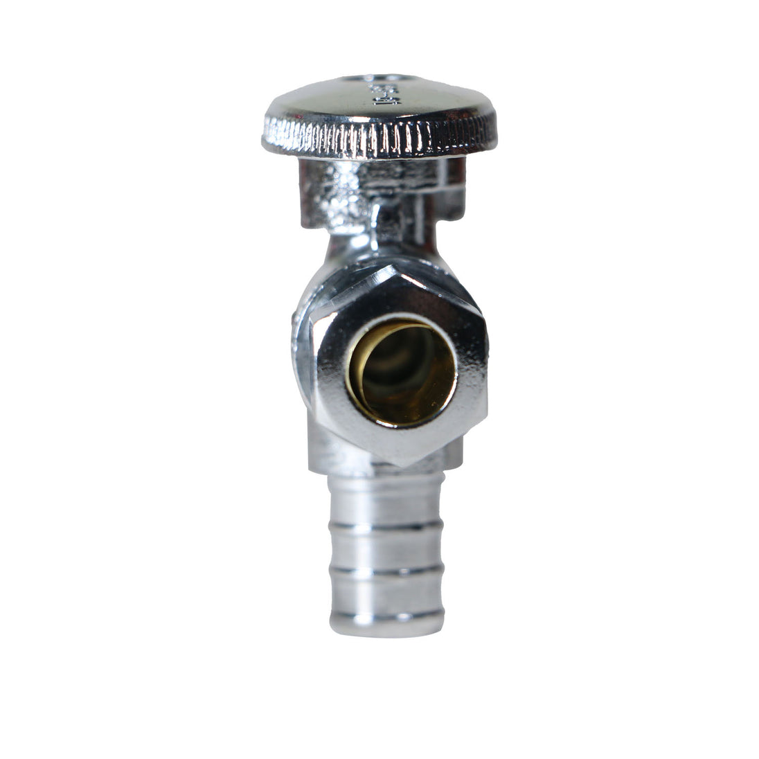 3/8 Inch OD Compression x 1/2 Inch PEX-B Barb Angle Valve
