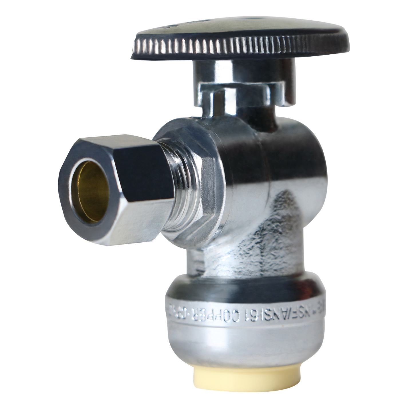 Push-to-Connect 1/2 x 3/8 Compression Angle Stop Valve