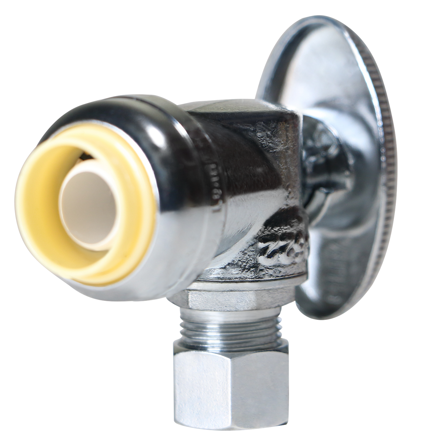 Push-to-Connect 1/2 x 3/8 Compression Angle Stop Valve