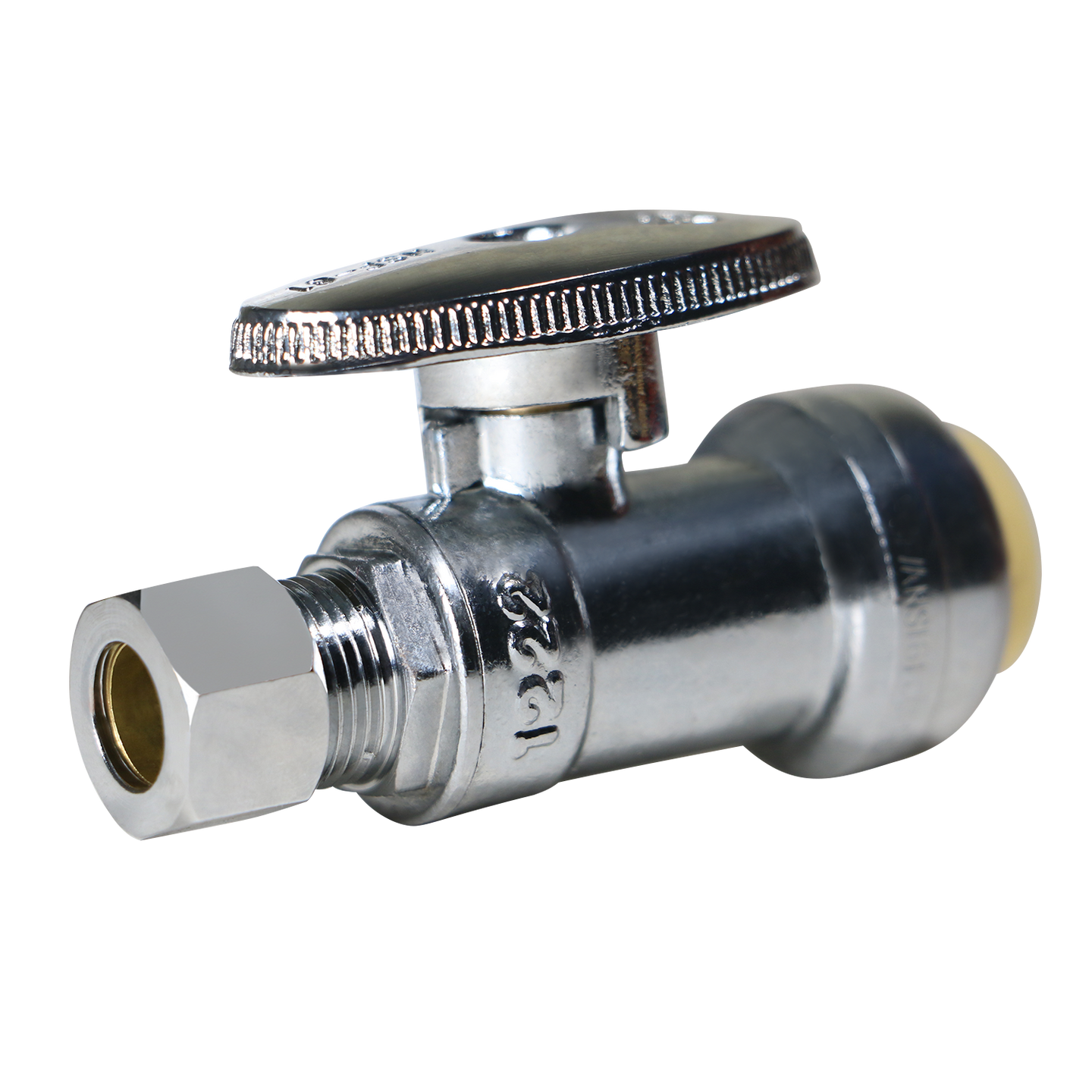 OD Compression Push-to-Connect 3/8 Inch x 1/2 Inch Straight Stop Valve