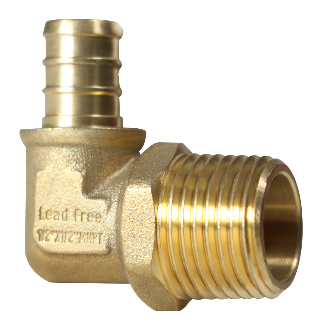 1/2 inch PEX-B Barb x 1/2 inch MNPT Elbow