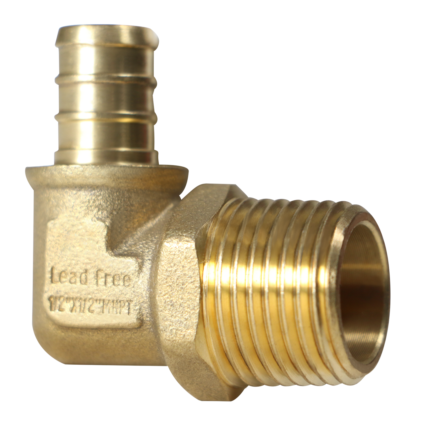 1/2 inch PEX-B Barb x 1/2 inch MNPT Elbow