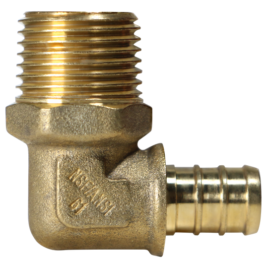 1/2 inch PEX-B Barb x 1/2 inch MNPT Elbow