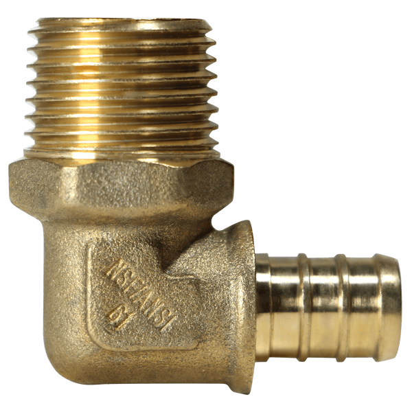 1/2 inch PEX-B Barb x 1/2 inch MNPT Elbow