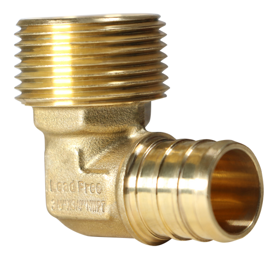 3/4 inch PEX-B Barb x 3/4 inch MNPT Elbow