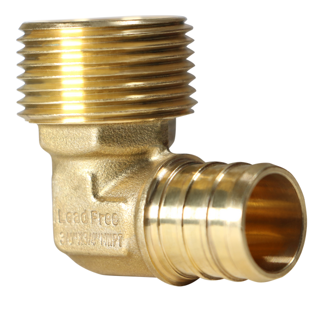3/4 inch PEX-B Barb x 3/4 inch MNPT Elbow