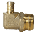 1/2 inch PEX-B Barb x 3/4 inch MNPT Elbow