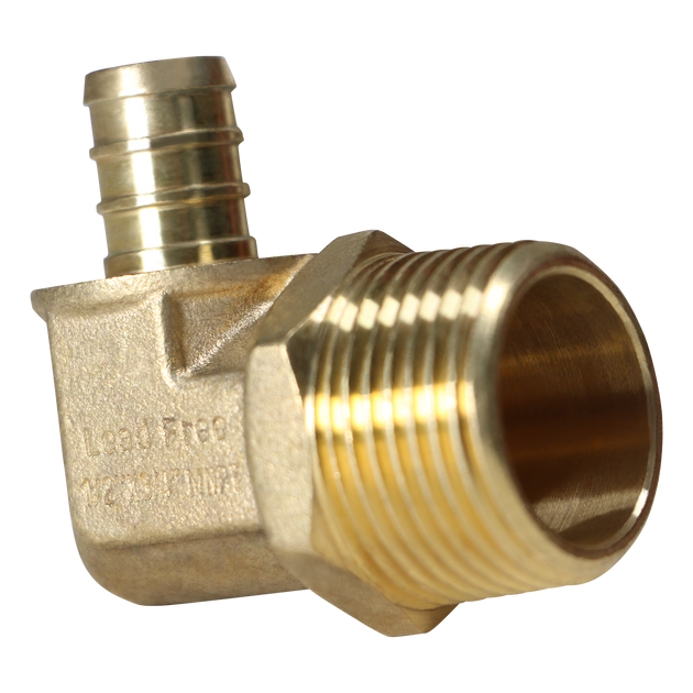1/2 inch PEX-B Barb x 3/4 inch MNPT Elbow