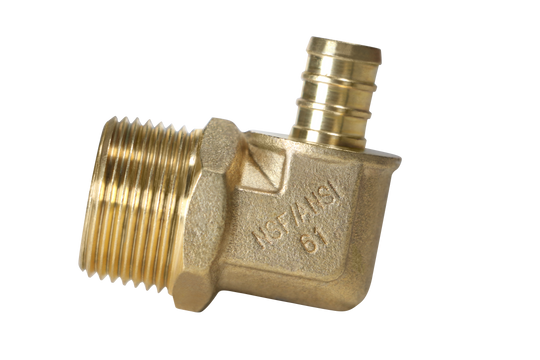 1/2 inch PEX-B Barb x 3/4 inch MNPT Elbow
