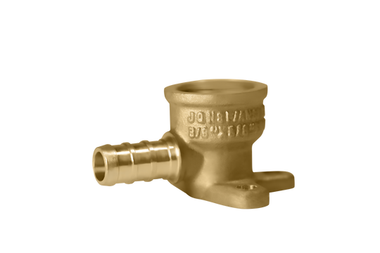 3/8 inch PEX-B Barb x 3/8 inch FNPT Elbow Drop Ear