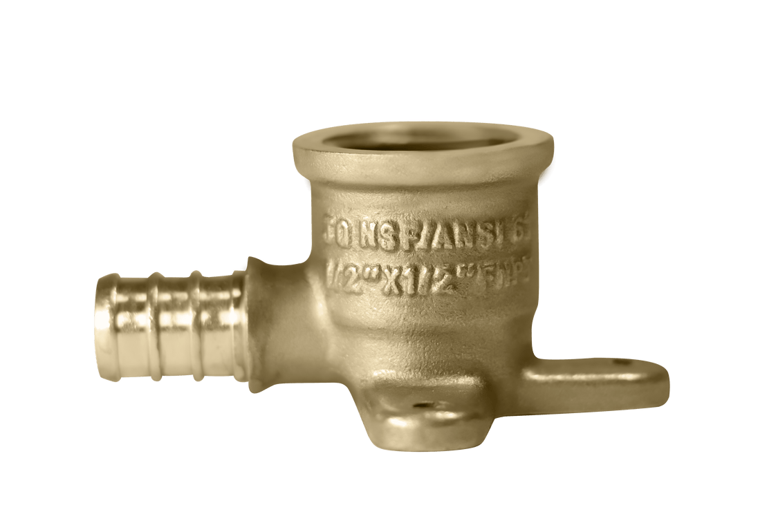 1/2 inch PEX-B Barb x 1/2 inch FNPT Elbow Drop Ear