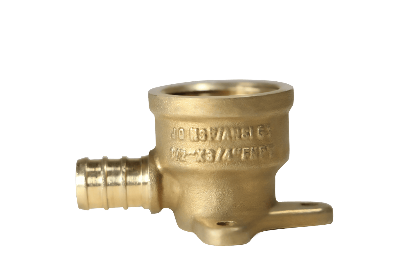 1/2 inch PEX-B Barb x 3/4 inch FNPT Elbow Drop Ear