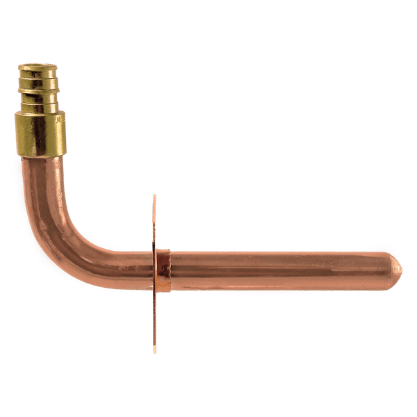 1/2 inch Pex-A Expansion Stub Out Elbow with Flange | 3-1/2 Inch x 6 Inch
