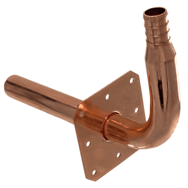 1/2 inch PEX-B Barb Stub Out Elbow with Flange, 3-1/2 inch x 6 inch