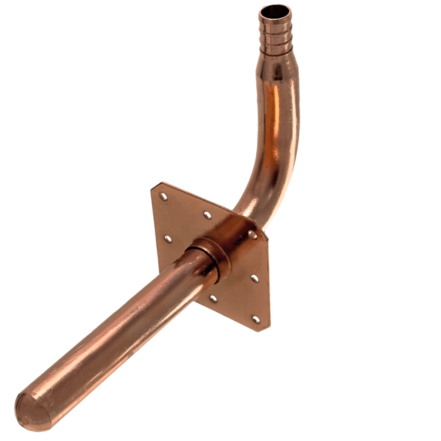 1/2 inch PEX-B Barb Stub Out Elbow with Flange, 3-1/2 inch x 6 inch