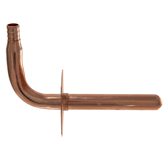 1/2 inch PEX-B Barb Stub Out Elbow with Flange, 3-1/2 inch x 6 inch