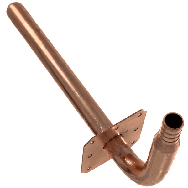 1/2 inch PEX-B Barb Stub Out Elbow with Flange, 3-1/2 inch x 8 inch