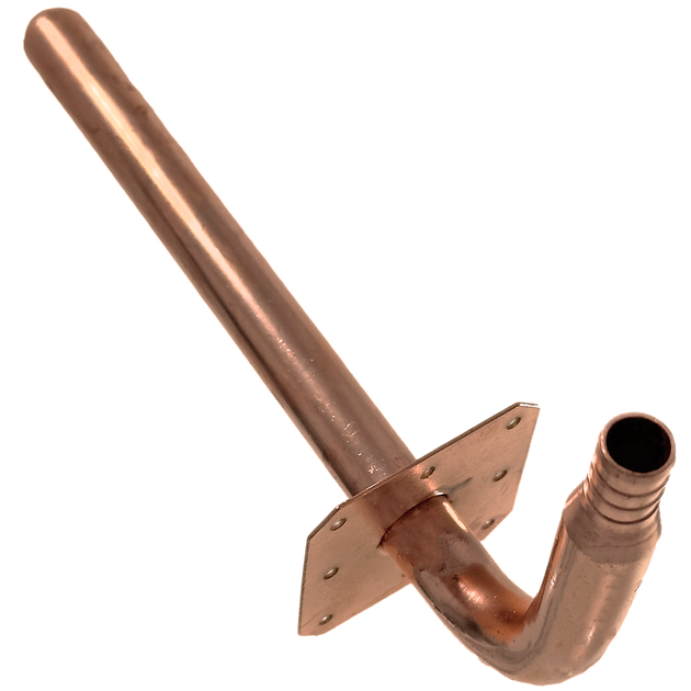 1/2 inch PEX-B Barb Stub Out Elbow with Flange, 3-1/2 inch x 8 inch