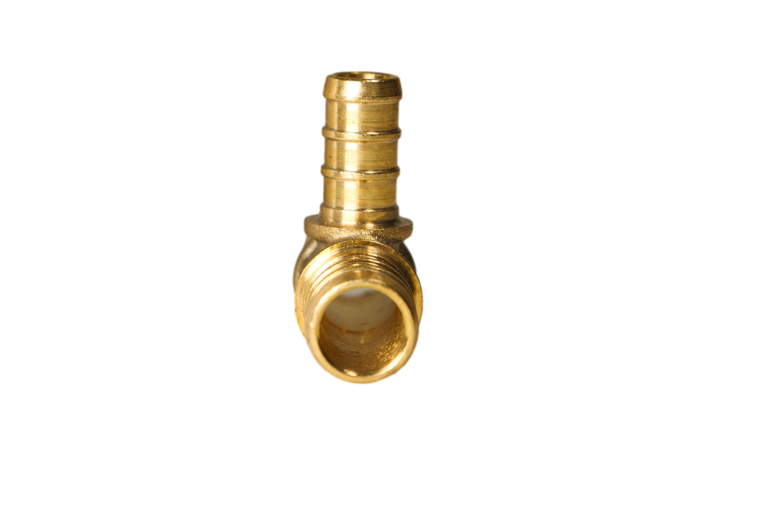 1/2 Inch x 1/2 Inch x 3/8 Inch PEX-B Barb Crimp Reducing Tee